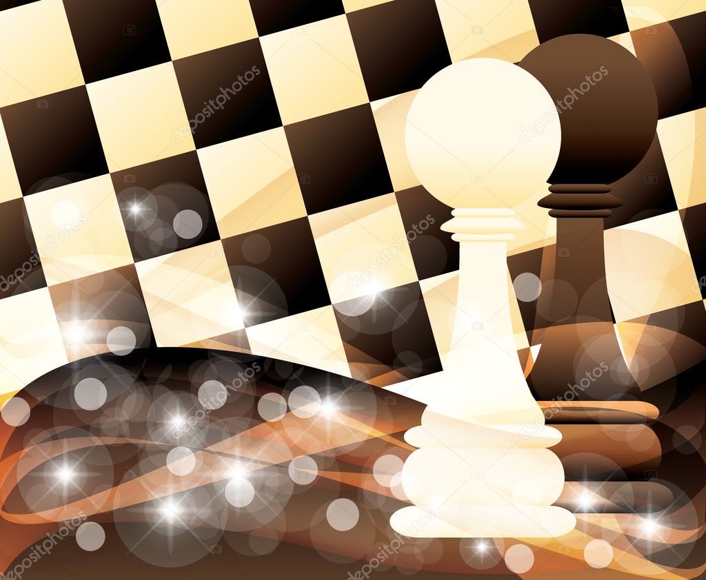 Abstract vector background with two chess pawn