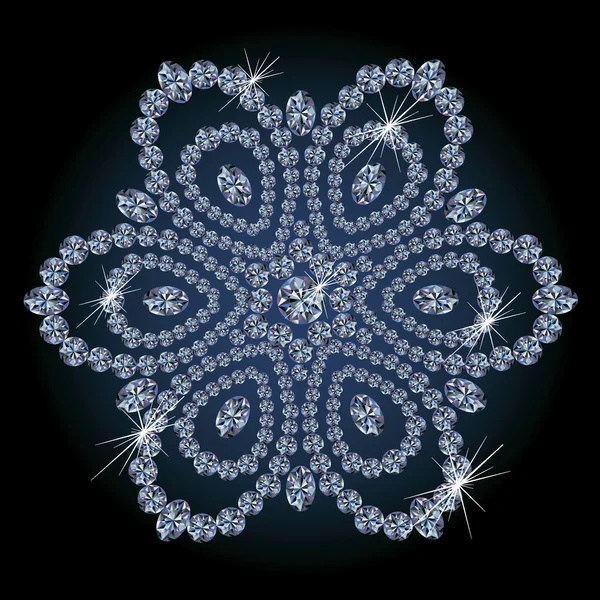 Бриллиантовый цветок, векторная иллюстрация — стоковый вектор