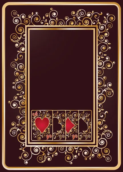 Elegante sfondo del casinò con carte da poker, illustrazione vettoriale — Vettoriale Stock