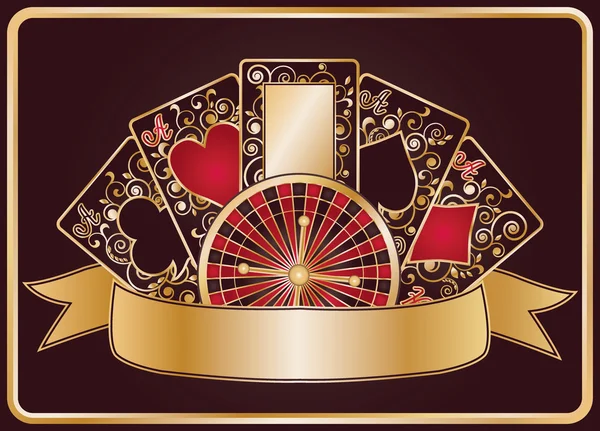 Elegante pancarta de poker, ilustración vectorial — Vector de stock