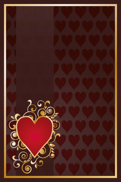 Tarjeta corazones de poker, ilustración vectorial — Vector de stock