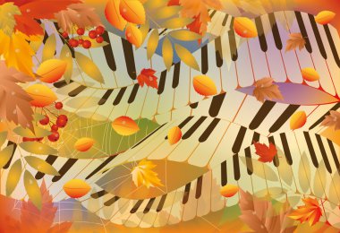 Musical autumn banner. vector illustration clipart