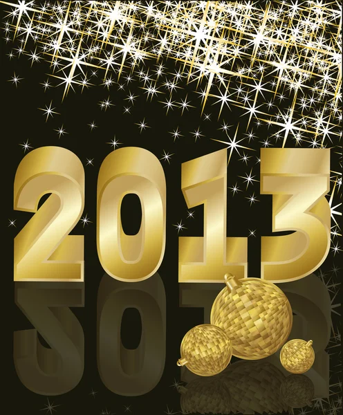 Ano de Ouro Novo 2013, ilustração vetorial — Vetor de Stock