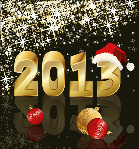 Año Nuevo 2013, ilustración vectorial con bolas de Navidad . — Vector de stock