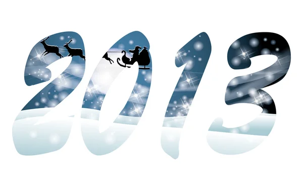 Šťastný nový rok 2013 karta s santa, vektorové ilustrace — Stockový vektor
