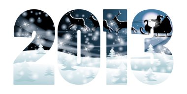 mutlu yeni 2013 yıl kartı, vektör çizim