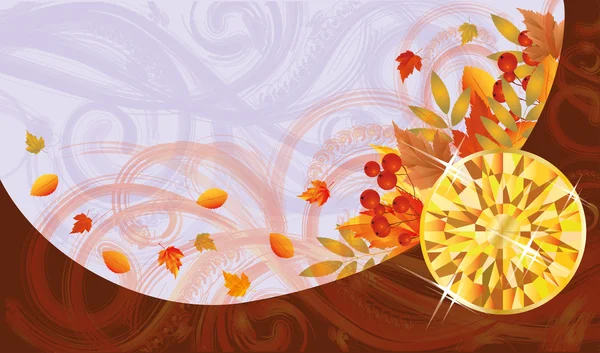 Banner de outono com topázio, ilustração vetorial — Vetor de Stock