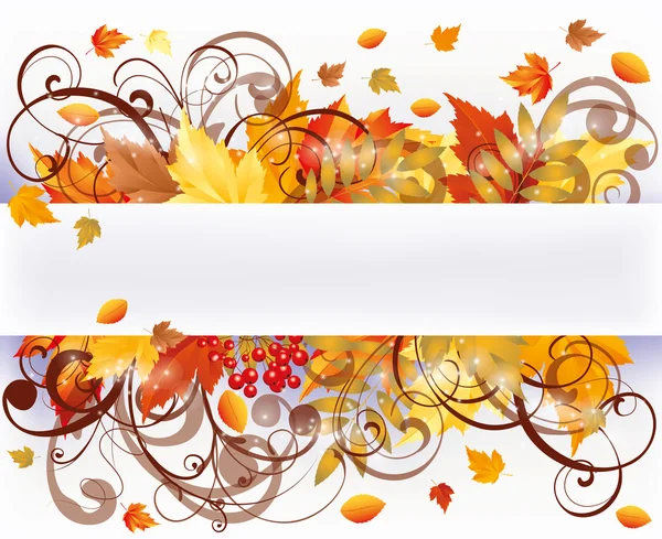Herbst Jahreszeiten Karte, Vektorillustration — Stockvektor