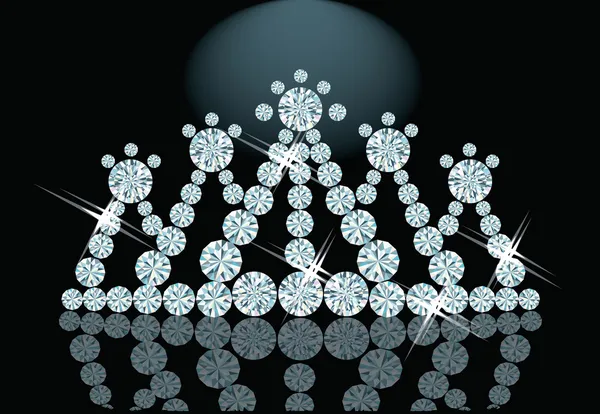 Diamant Diadem féminin, illustration vectorielle — Image vectorielle