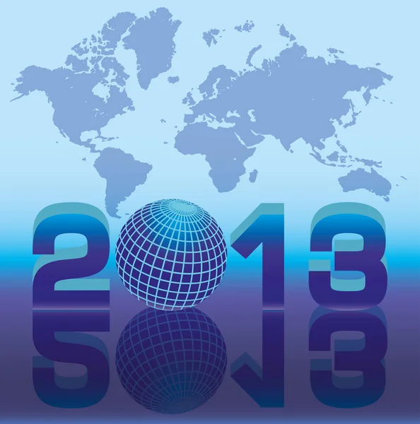 Küre ile 2013 yeni yıl kartı. vektör çizim — Stok Vektör