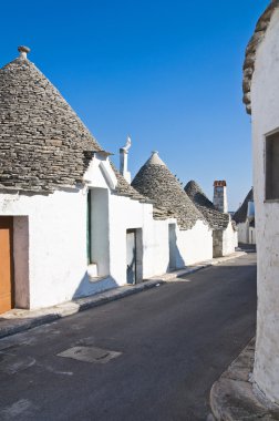 Alberobello 'nun çardağı. Puglia. İtalya..