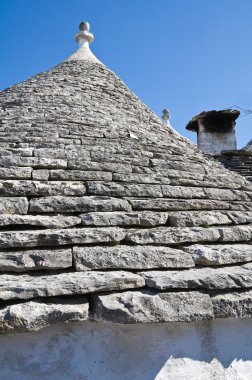 Alberobello 'nun çardağı. Puglia. İtalya..