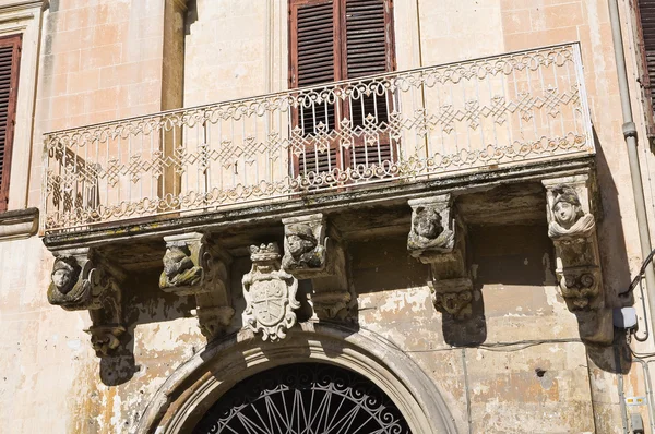 Pałac de rinaldis. Lecce. Puglia. Włochy. — Zdjęcie stockowe