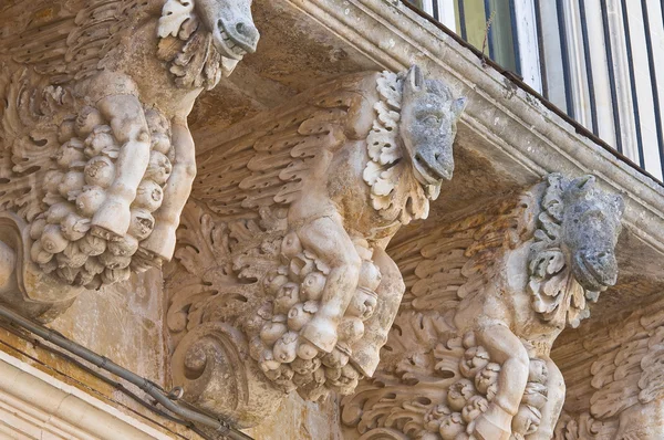 Donadeo - Pałac Tafuro. Lecce. Puglia. Włochy. — Zdjęcie stockowe