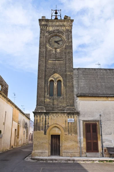 Clocktower. Acaya. Puglia. Italy. — Stock Photo, Image
