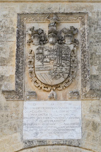 Gate of St. Oronzo. Acaya. Vernole. Puglia. Italy. — Stock Photo, Image