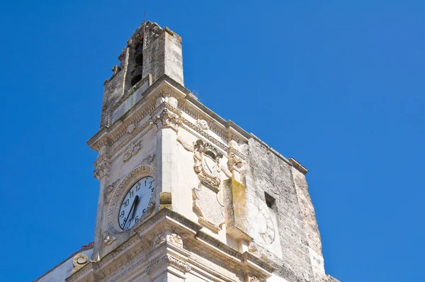 Torre del reloj. Corigliano d 'Otranto. Puglia. Italia . — Foto de Stock