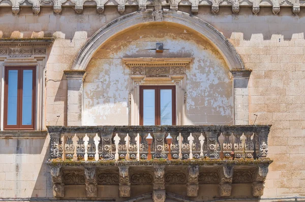 Andrichi-Moschettini palace. Martano. Puglia. Italy. — Stock Photo, Image