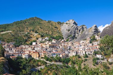 panoramik castelmezzano. Basilicata. İtalya.