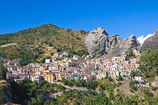 Vista panorâmica de Castelmezzano. Basilicata. Itália . — Fotografia de Stock