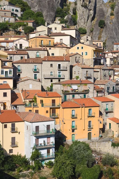 Panoramiczny widok castelmezzano. Basilicata. Włochy. — Zdjęcie stockowe