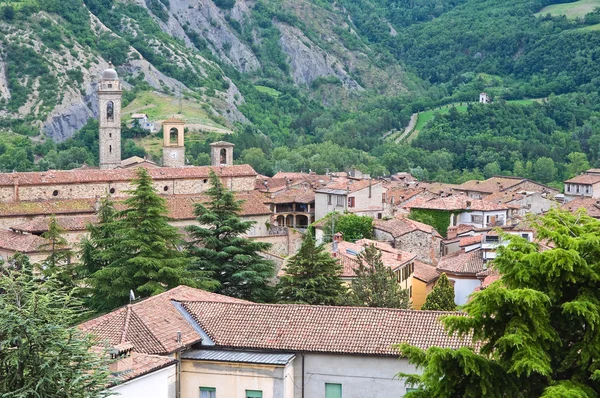 Panoramiczny widok z bobbio. Emilia-Romania. Włochy. — Zdjęcie stockowe