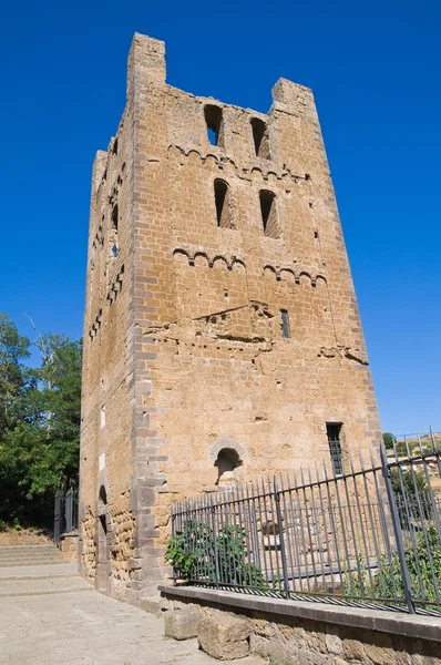 Belltower bazilika St. maria maggiore. Tuscania. Lazio. Itálie. — Stock fotografie