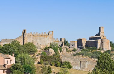 tuscania panoramik manzaralı. Lazio. İtalya.