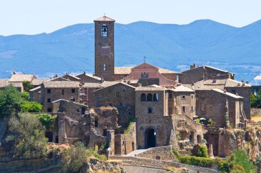 panoramik civita di bagnoregio. Lazio. İtalya.