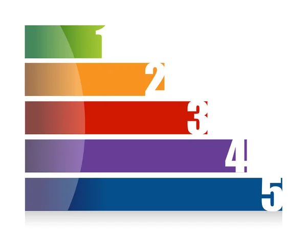 Landscape colorful number graph illustration design over white — Stock Photo, Image