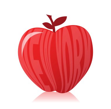 New york apple illustration design over white background clipart