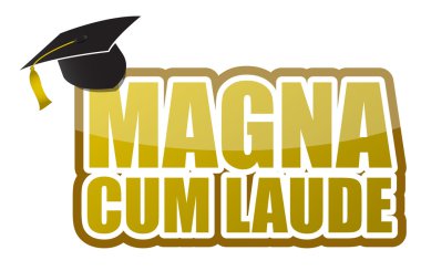 Magna cum laude graduation sign illustration design clipart