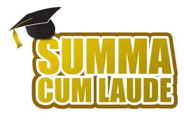 Summa cum laude graduation sign illustration design clipart