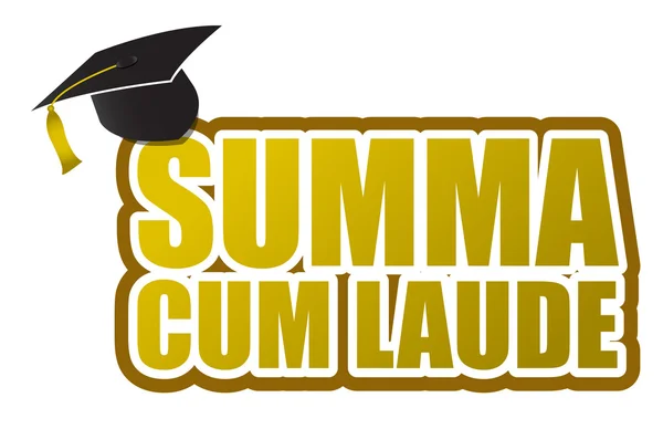 Summa cum laude graduation sign illustration design — Stock Photo, Image
