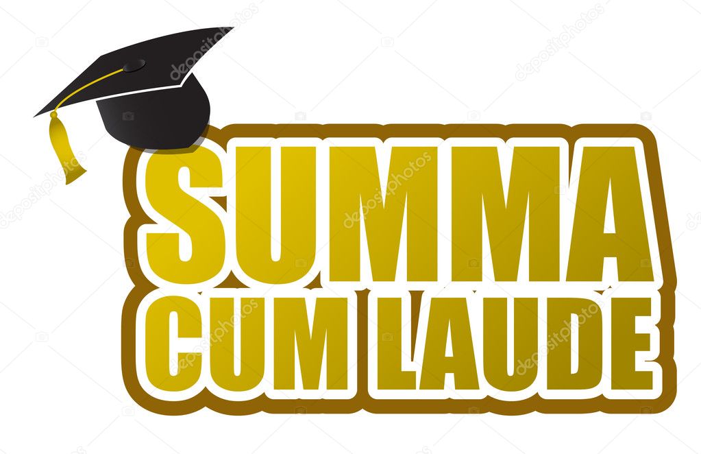 Summa cum laude graduation sign illustration design