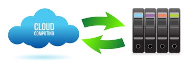 Cloud server file transfer concept illustration design clipart