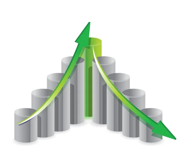 Upp och ner business koncept illustration diagramsymbol — Stockfoto