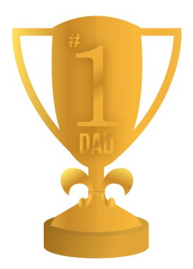 Best dad trophy illustration design over white clipart