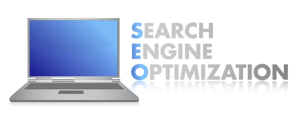 SEO laptop illustration design over white background — Stock Photo, Image