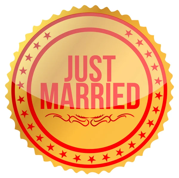 Gold Just Married stamp print illustration design — Stock Photo, Image