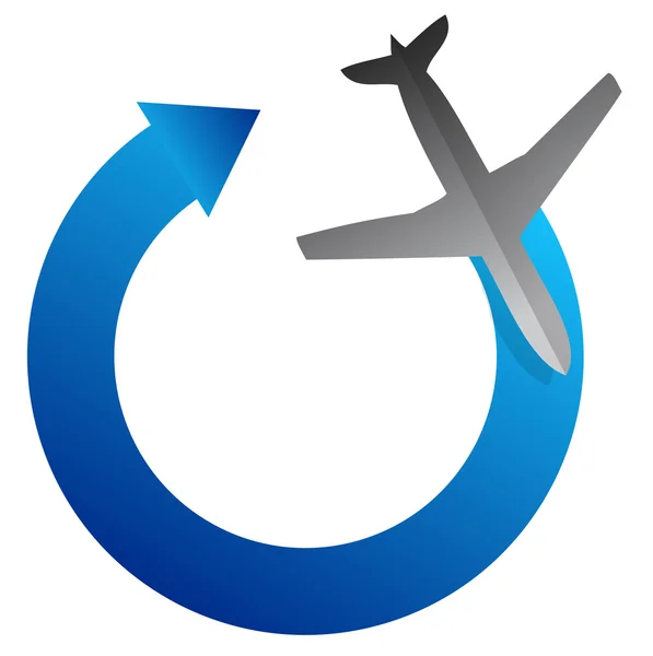 Airplane arrow cycle illustration design over white — Stock Photo, Image