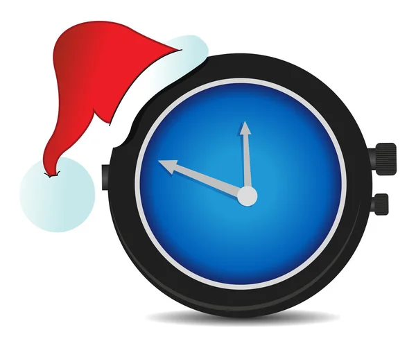 Noel hat illüstrasyon tasarımı ile çalar saat — Stok fotoğraf