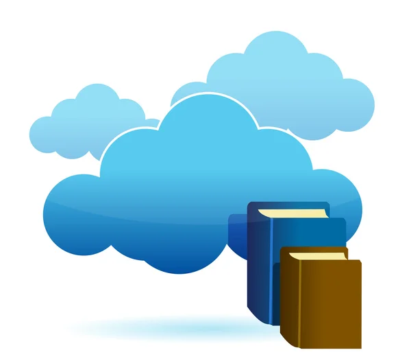 Base de datos de tecnología en la nube como pila de libros —  Fotos de Stock