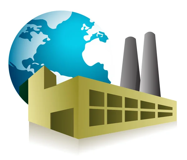 Wereld fabriek concept illustratie ontwerp over Wit — Stockfoto