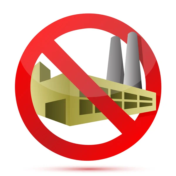 Factory forbidden sign illustration design over white background — Stock Photo, Image