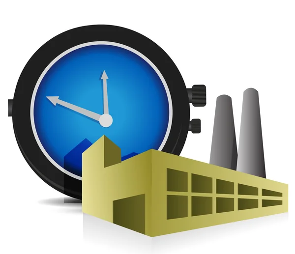 Desenho de ilustração Time Factory sobre um fundo branco — Fotografia de Stock