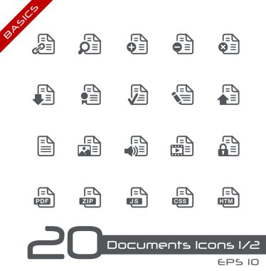 Documents Icons - Set 1 of 2 // Basics clipart
