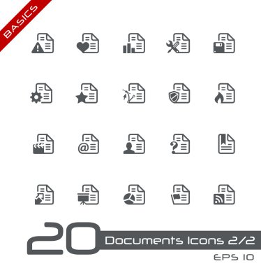 Documents Icons - Set 2 of 2 // Basics clipart