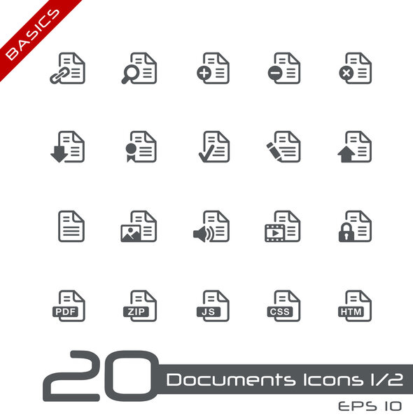Documents Icons - Set 1 of 2 / / Basics
