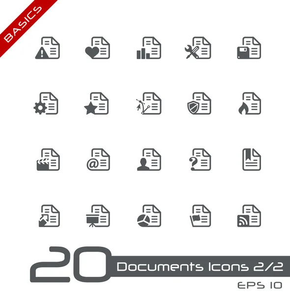 Documents Icons - Set 2 of 2 / / Basics — стоковый вектор